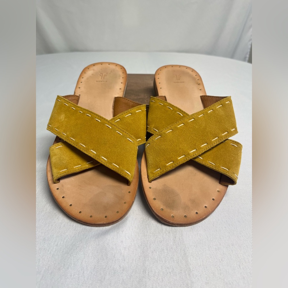Frye Avery Pickstitch Slide Sandal